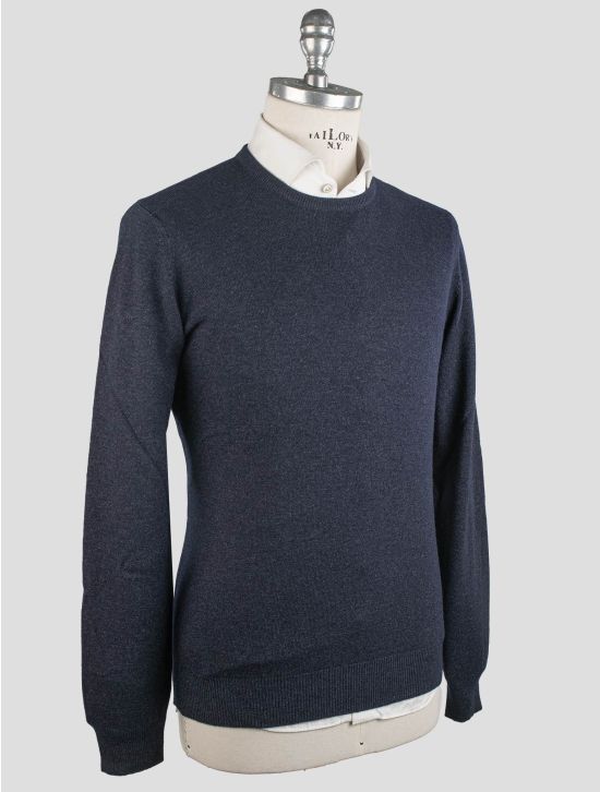 Gran Sasso Gran Sasso Blue Virgin Wool Viscose Cashmere Sweater Crewneck Blue 001