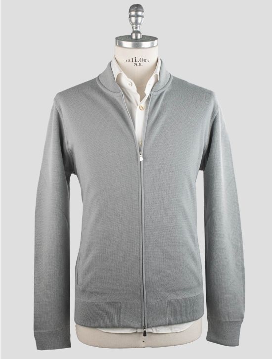 Gran Sasso Gran Sasso Gray Virgin Wool Sweater Full Zip Gray 000
