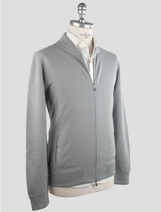 Gran Sasso Gran Sasso Gray Virgin Wool Sweater Full Zip Gray 001