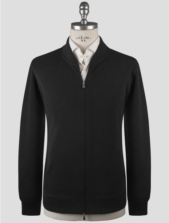 Gran Sasso Gran Sasso Black Virgin Wool Sweater Full Zip Black 000