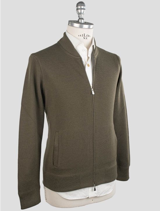 Gran Sasso Gran Sasso Green Rain Wool Sweater Full Zip Green 001