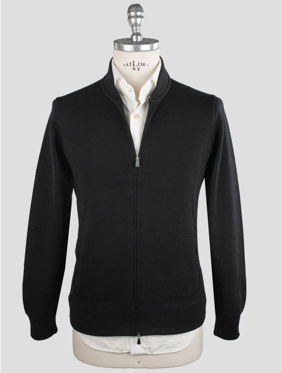 Gran Sasso Gran Sasso Black Rain Wool Sweater Full Zip Black 000