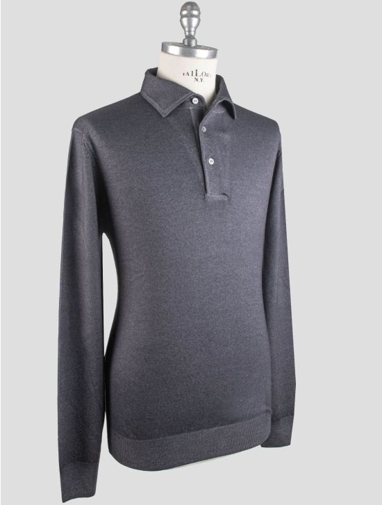 Gran Sasso Gran Sasso Gray Virgin Wool Sweater Polo Gray 001