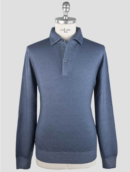 Gran Sasso Gran Sasso Blue Virgin Wool Sweater Polo Blue 000