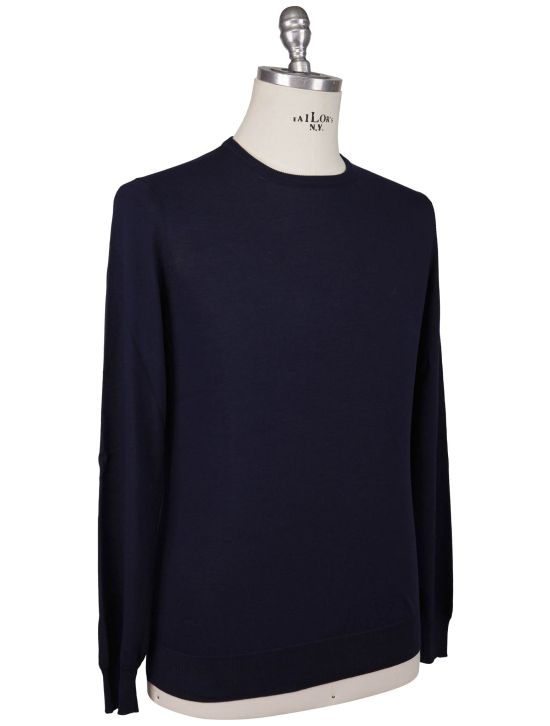 Gran Sasso Gran Sasso Blue Cotton Sweater Crewneck Blue 001