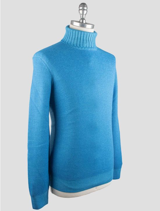 Gran Sasso Gran Sasso Light Blue Virgin Wool Sweater Turtleneck Light Blue 001