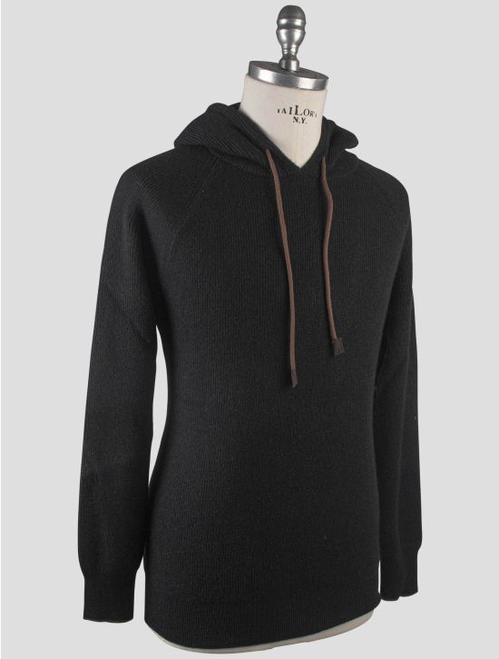 Gran Sasso Gran Sasso Black Cashmere Sweater Hoodie Black 001