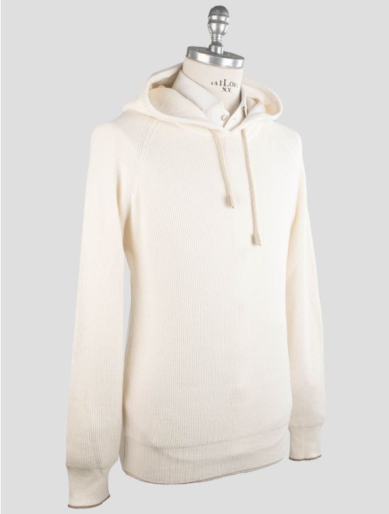 Gran Sasso Gran Sasso White Cashmere Sweater Hoodie White 001