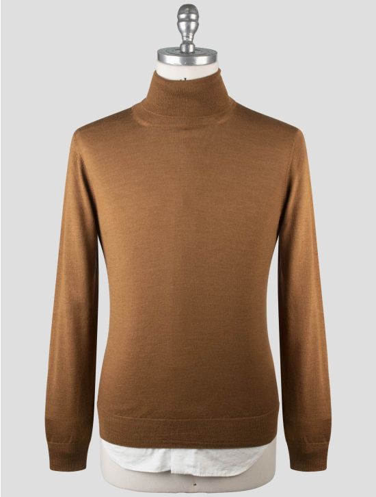 Gran Sasso Gran Sasso Brown Virgin Wool Silk Sweater Turtleneck Brown 000