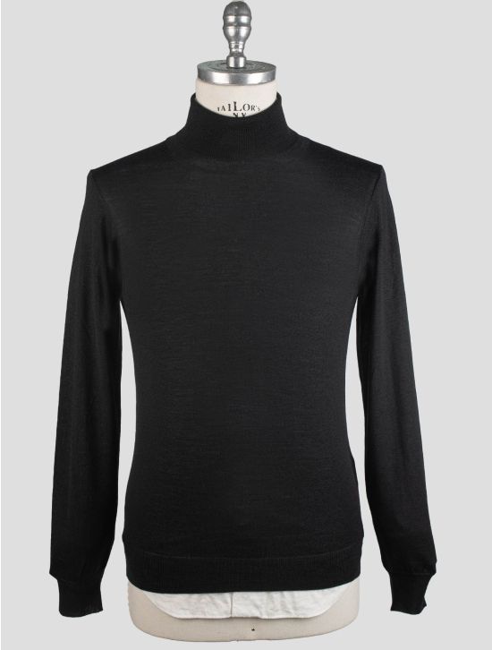 Gran Sasso Gran Sasso Black Virgin Wool Silk Sweater Turtleneck Black 000