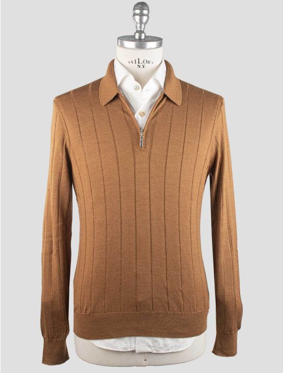 Gran Sasso Gran Sasso Brown Virgin Wool Silk Sweater Polo Brown 000