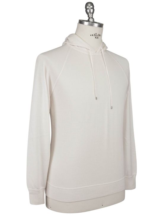 Gran Sasso Gran Sasso White Virgin Wool Sweater Hoodie White 001