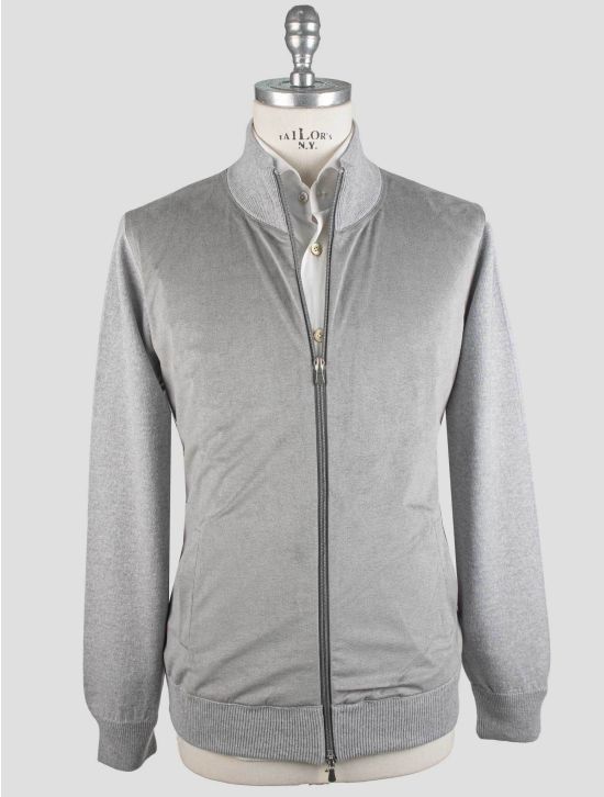Gran Sasso Gran Sasso Gray Wv Viscose Cashmere Leather Suede Coat Full Zip Gray 000