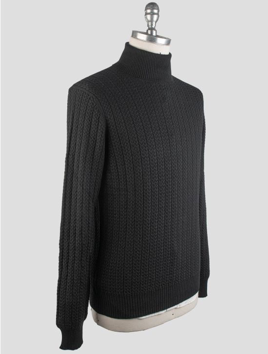 Gran Sasso Gran Sasso Black Virgin Wool Sweater Turtleneck Black 001