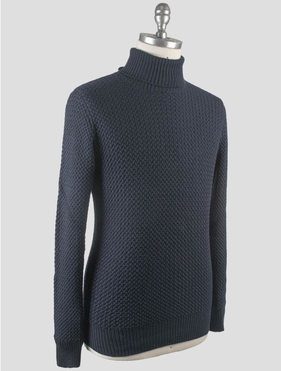 Gran Sasso Gran Sasso Blue Virgin Wool Sweater Turtleneck Blue 001