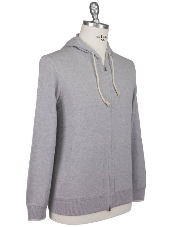 Gran Sasso Gran Sasso Gray Virgin Wool Viscose Cashmere Sweater Full Zip Gray 001