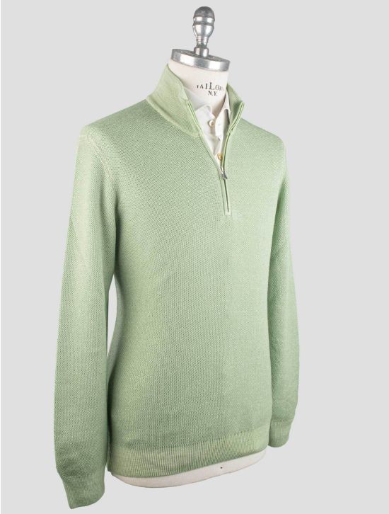 Gran Sasso Gran Sasso Green Virgin Wool Sweater Half Zip Green 001