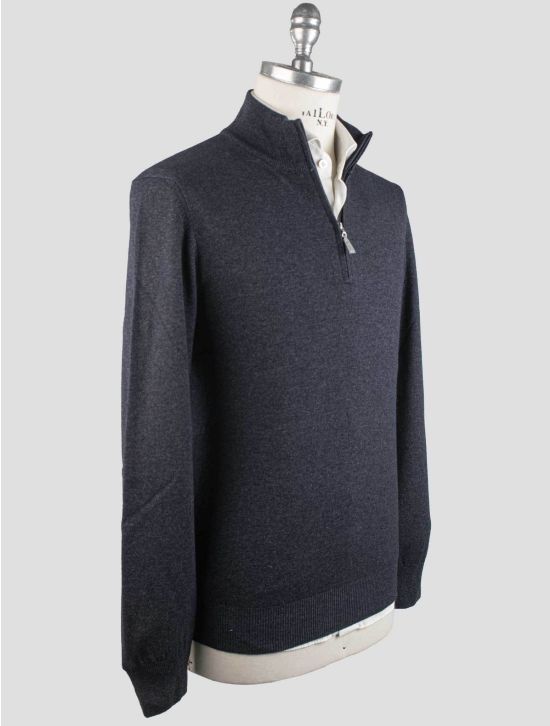 Gran Sasso Gran Sasso Blue Virgin Wool Sweater Polo Blue 001