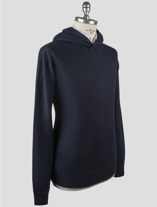 Gran Sasso Gran Sasso Blue Cashmere Sweater Hoodie Blue 001
