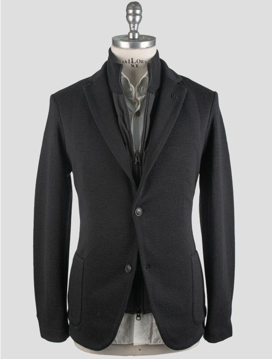 Gran Sasso Gran Sasso Black Virgin Wool Pl Coat + Gilet Black 000
