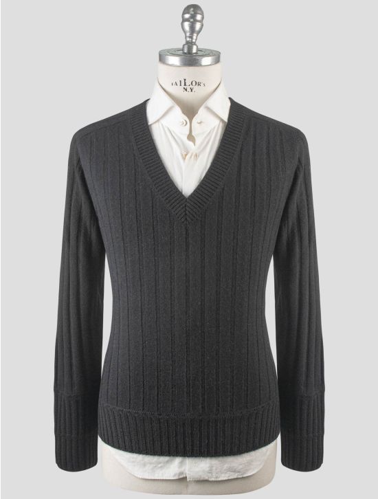 Gran Sasso Gran Sasso Black Cashmere Sweater V-Neck Black 000