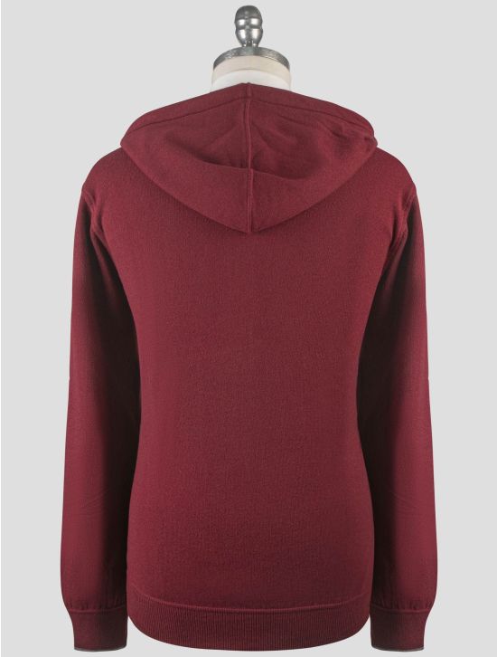 Gran Sasso Gran Sasso Red Virgin Wool Viscose Cashmere Sweater Full Zip Hoodie Red 001