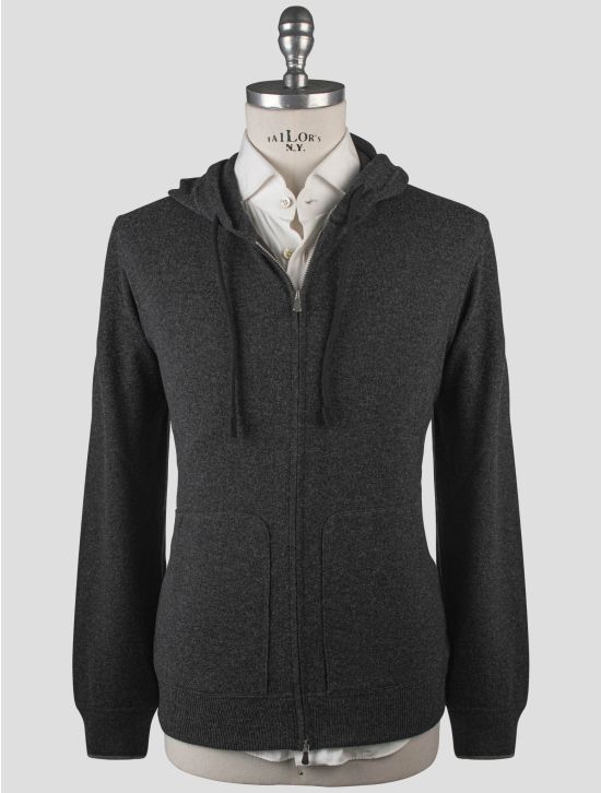 Gran Sasso Gran Sasso Gray Virgin Wool Viacose Cashmere Sweater Full Zip Gray 000