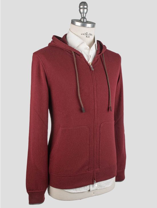 Gran Sasso Gran Sasso Red Virgin Wool Viscose Cashmere Sweater Full Zip Red 001