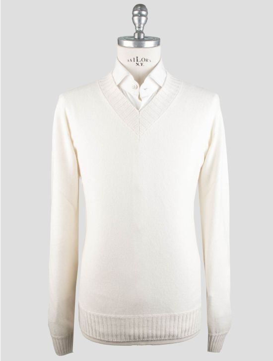 Gran Sasso Gran Sasso White Cashmere Sweater V-Neck White 000