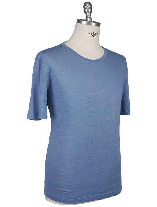 Gran Sasso Gran Sasso Blue Linen T-Shirt Blue 001