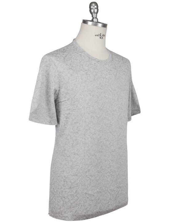Gran Sasso Gran Sasso Gray White Cotton T-Shirt Gray / White 001