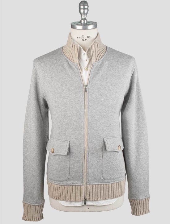 Gran Sasso Gran Sasso Gray Wool Cotton Pa Coat Full Zip Gray 000