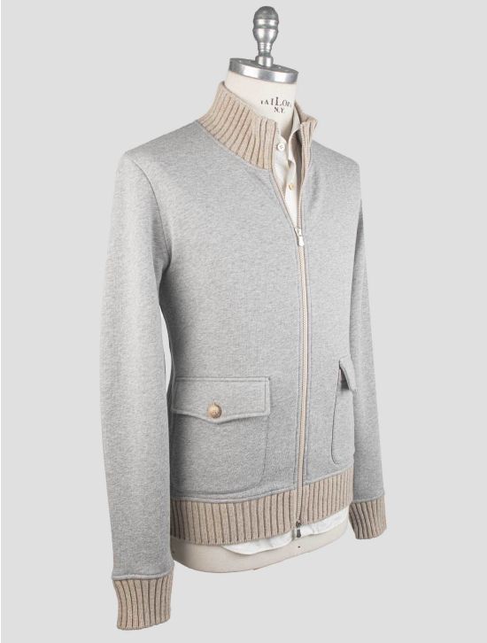 Gran Sasso Gran Sasso Gray Wool Cotton Pa Coat Full Zip Gray 001