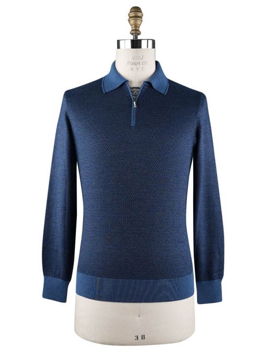 Cesare Attolini Cesare Attolini Blue Cashmere Silk Sweater Polo Blue 000