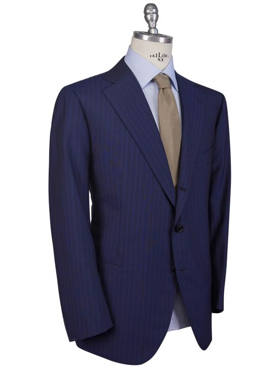 Cesare Attolini Cesare Attolini Black Blue Wool 130'S Suit Black / Blue 001