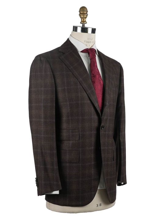 Cesare Attolini Cesare Attolini Brown Blue Wool 120's Cashmere Suit Brown / Blue 001