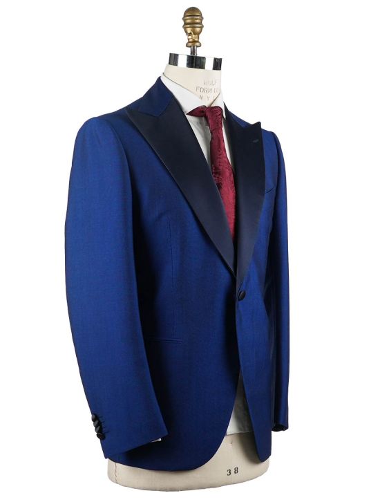 Cesare Attolini Cesare Attolini Blue Black Wool Mohair Suit Smoking Blue / Black 001