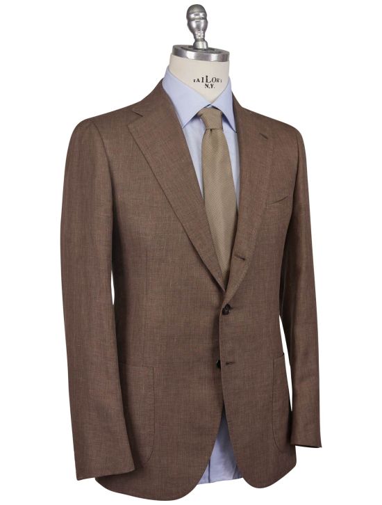 Cesare Attolini Cesare Attolini Brown Wool Linen Silk Suit Brown 001