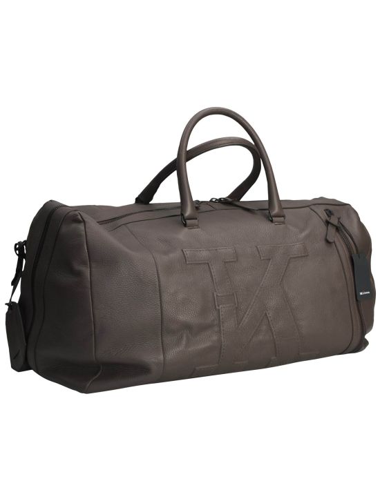 Kiton Kiton Brown Leather Travelbag Brown 001