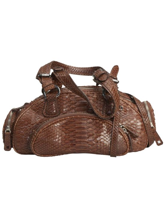 Kiton Kiton Brown Leather Snake Bag Brown 000