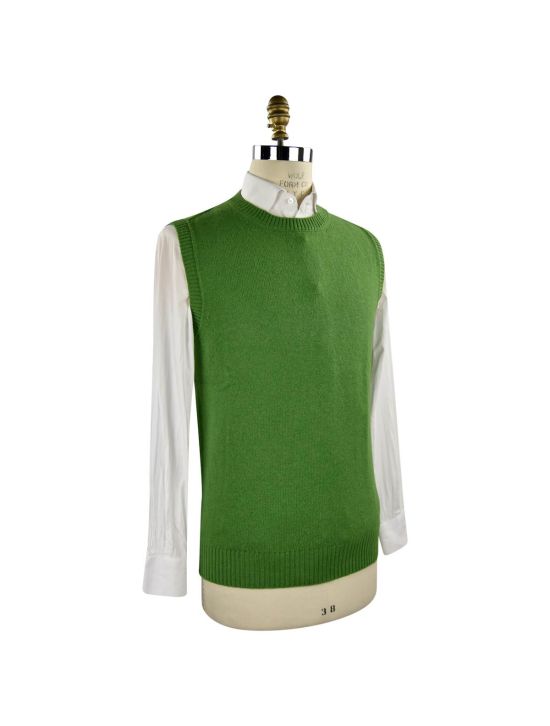 Barba Napoli BARBA NAPOLI Green Virgin Wool Solid Pattern Sweater Green 001