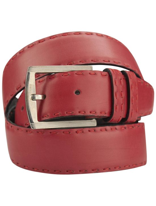 Kiton Kiton Red Leather Belt Red
