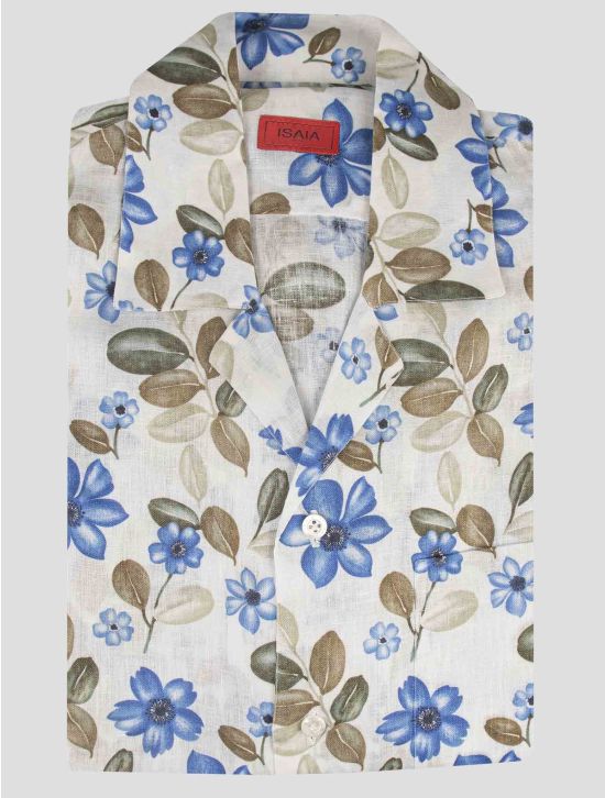 Isaia Isaia Multicolor Linen Short Sleeve Shirt Multicolor 000