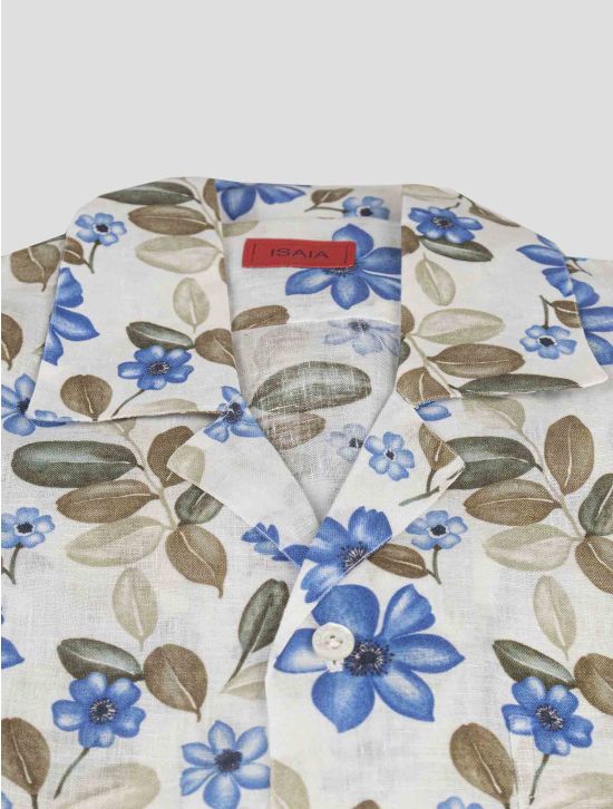 Isaia Isaia Multicolor Linen Short Sleeve Shirt Multicolor 001