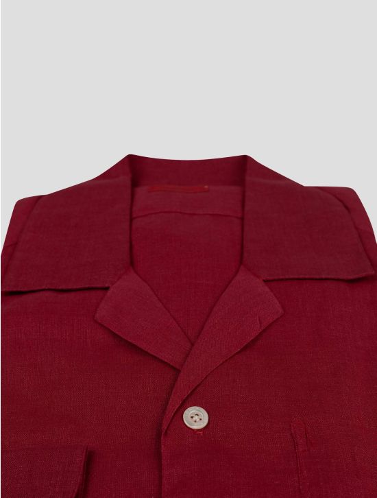 Isaia Isaia Red Linen Shirt Red 001