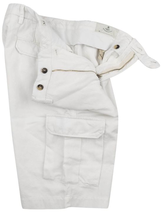 Luigi Borrelli Luigi Borrelli White Linen Cotton Ea Short Cargo Pant White 001