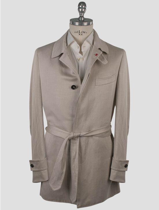 Isaia Isaia Gray Linen Silk Cashmere Coat Gray 000