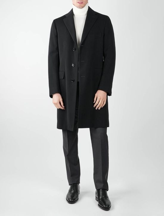 Cesare Attolini Cesare Attolini Black Wool Cotton Overcoat Black 001