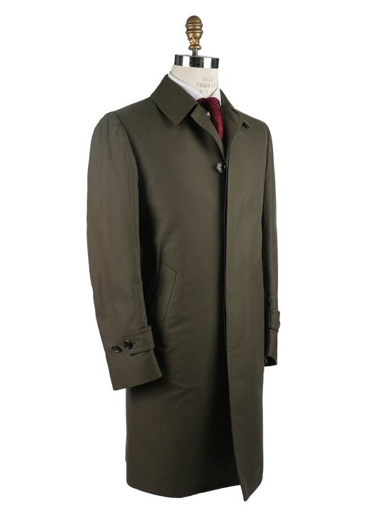 Cesare Attolini Cesare Attolini Green Cotton Overcoat Green 001