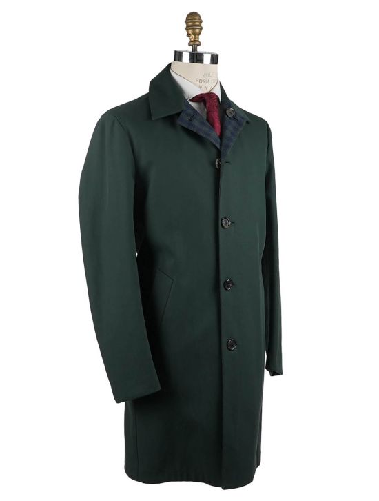 Cesare Attolini Cesare Attolini Blue Green Cotton Overcoat Reverse Blue / Green 001
